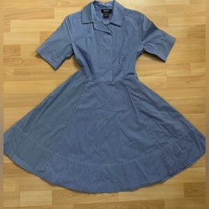 DKNY Blue and White Striped Dress